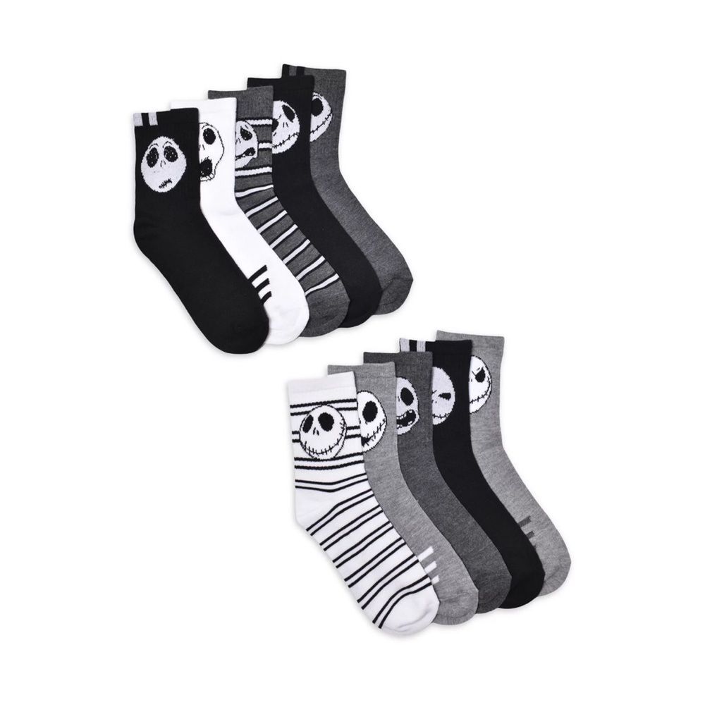 The Nightmare Before Christmas Women's Socks Crew White 10-Pack Sizes 4-10 D2 WB